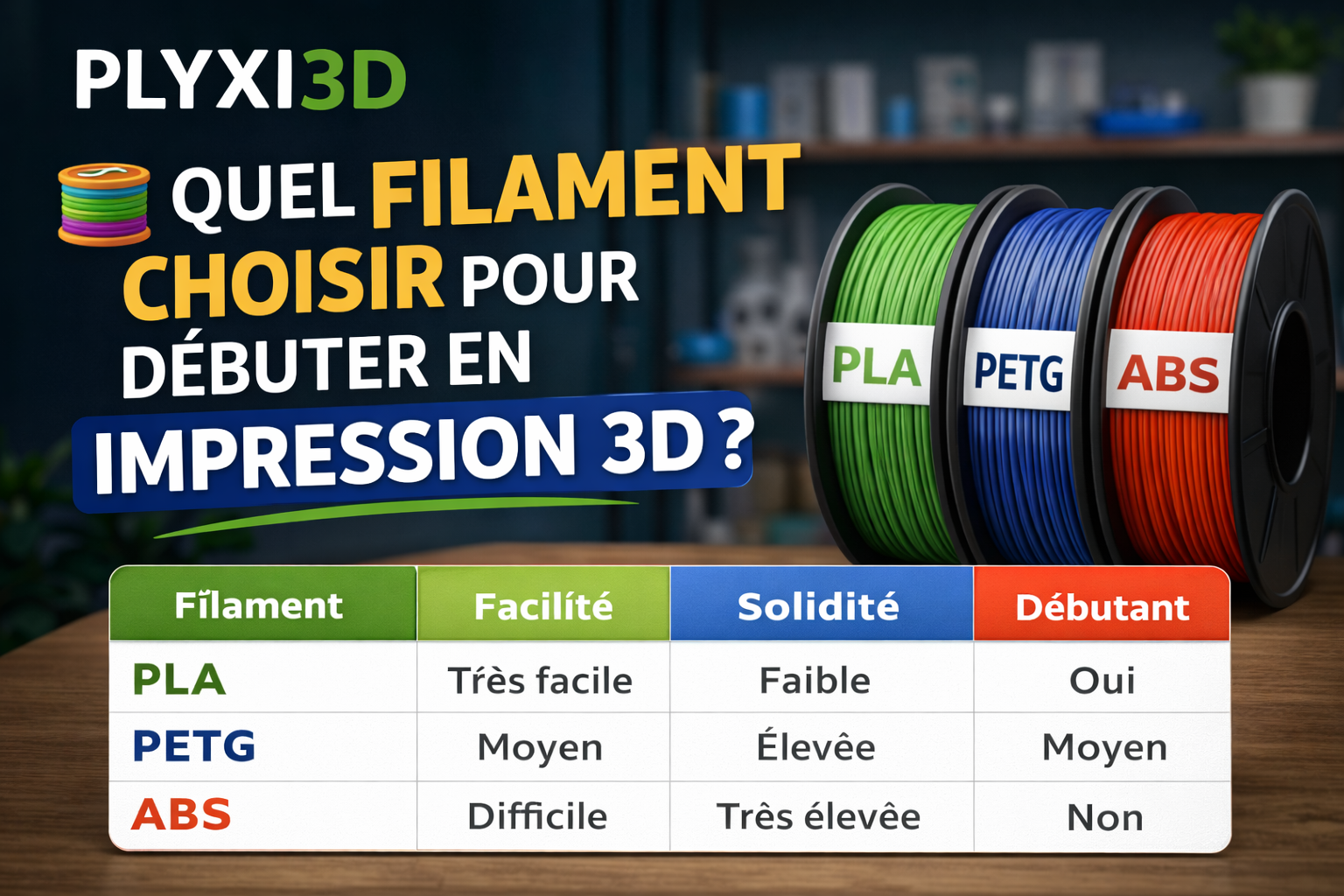 Quel filament choisir pour débuter en impression 3D ?